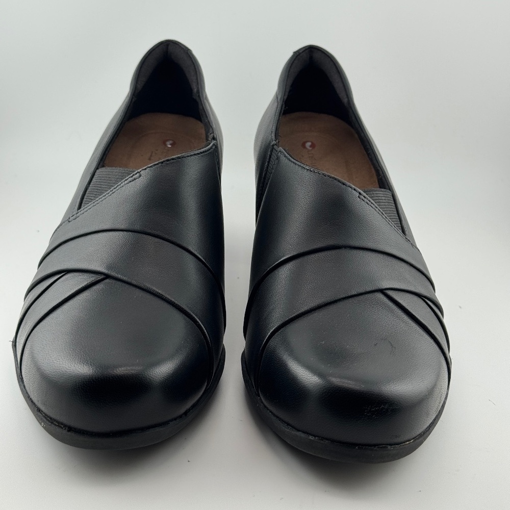 Clark’s unstructured Elegant Leather Black pumps Women's Shoes size 9 M